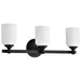 Vanity Nuvo 60-8643 Solara - 3 Light Vanity - Matte Black Finish - Frosted Ribbed Glass Nuvo