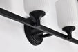 Vanity Nuvo 60-8644 Solara - 4 Light Vanity - Matte Black Finish - Frosted Ribbed Glass Nuvo