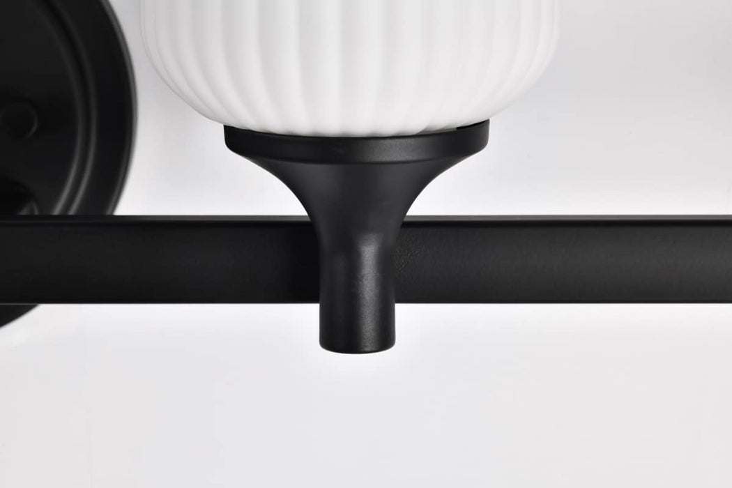 Vanity Nuvo 60-8644 Solara - 4 Light Vanity - Matte Black Finish - Frosted Ribbed Glass Nuvo