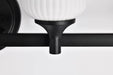 Vanity Nuvo 60-8644 Solara - 4 Light Vanity - Matte Black Finish - Frosted Ribbed Glass Nuvo