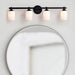 Vanity Nuvo 60-8644 Solara - 4 Light Vanity - Matte Black Finish - Frosted Ribbed Glass Nuvo