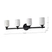 Vanity Nuvo 60-8644 Solara - 4 Light Vanity - Matte Black Finish - Frosted Ribbed Glass Nuvo