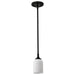 Mini Pendant Nuvo 60-8645 Solara - Mini Pendant - Matte Black Finish - Frosted Ribbed Glass Nuvo