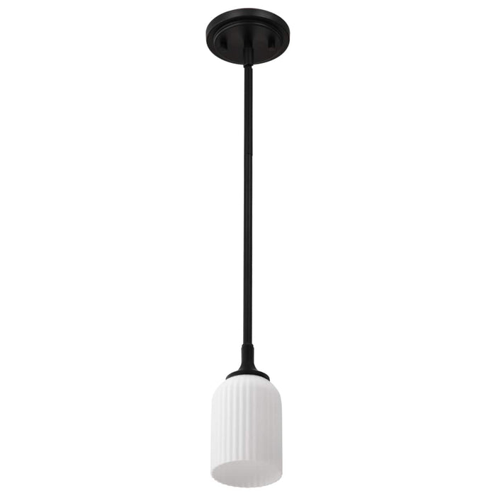 Mini Pendant Nuvo 60-8645 Solara - Mini Pendant - Matte Black Finish - Frosted Ribbed Glass Nuvo