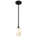 Mini Pendant Nuvo 60-8645 Solara - Mini Pendant - Matte Black Finish - Frosted Ribbed Glass Nuvo
