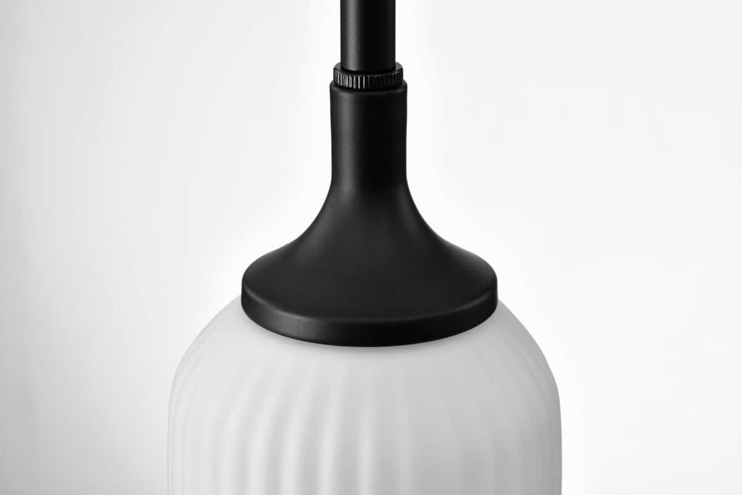 Mini Pendant Nuvo 60-8645 Solara - Mini Pendant - Matte Black Finish - Frosted Ribbed Glass Nuvo