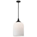Pendant Nuvo 60-8646 Solara - Pendant - Matte Black Finish - Frosted Ribbed Glass Nuvo