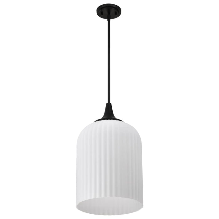 Pendant Nuvo 60-8646 Solara - Pendant - Matte Black Finish - Frosted Ribbed Glass Nuvo