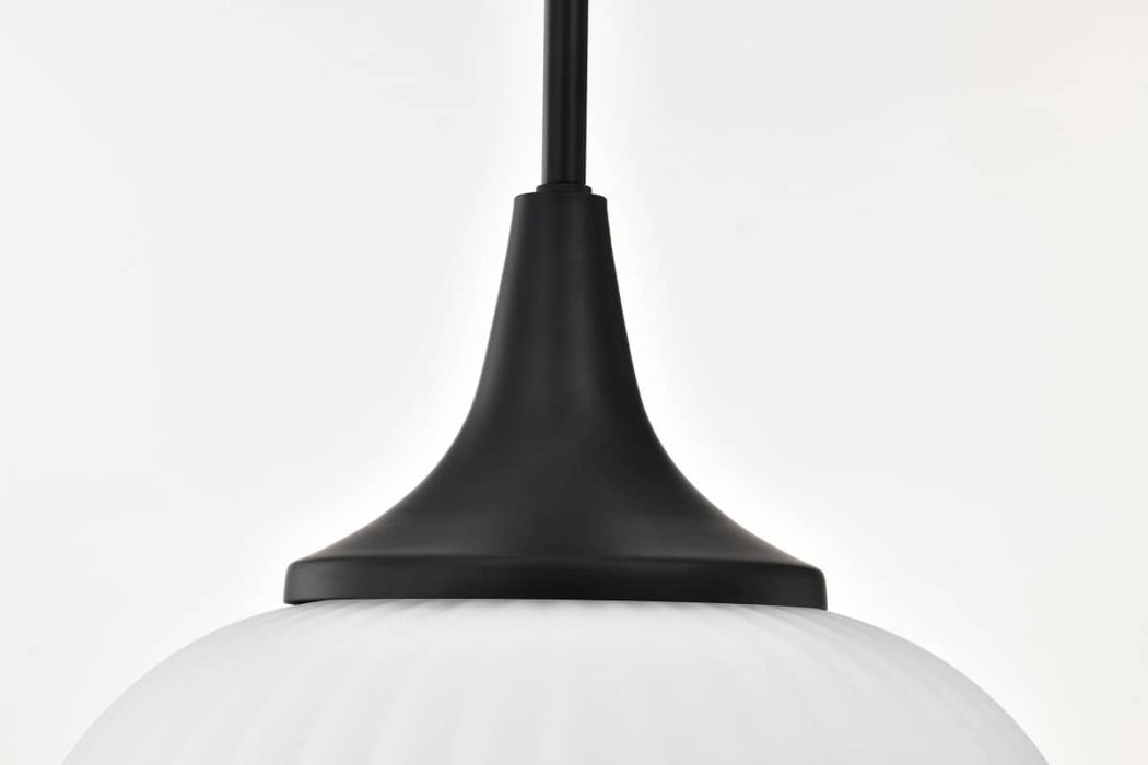 Pendant Nuvo 60-8646 Solara - Pendant - Matte Black Finish - Frosted Ribbed Glass Nuvo