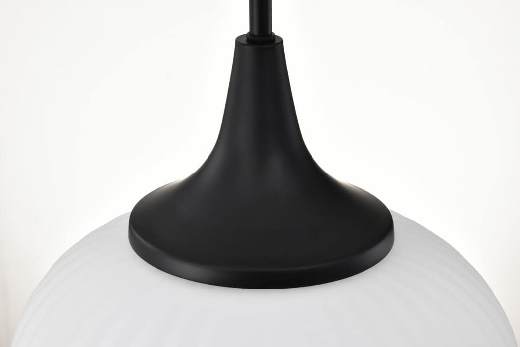 Pendant Nuvo 60-8646 Solara - Pendant - Matte Black Finish - Frosted Ribbed Glass Nuvo