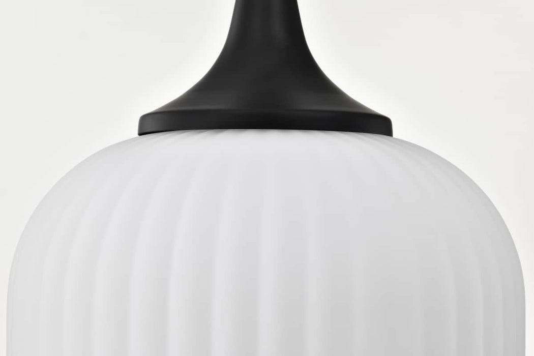 Pendant Nuvo 60-8646 Solara - Pendant - Matte Black Finish - Frosted Ribbed Glass Nuvo