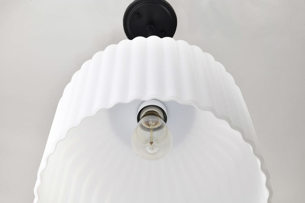 Pendant Nuvo 60-8646 Solara - Pendant - Matte Black Finish - Frosted Ribbed Glass Nuvo