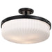 Semi Flush Mount Nuvo 60-8647 Solara - Semi Flush Mount - Matte Black Finish - Frosted Ribbed Glass Nuvo