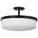 Semi Flush Mount Nuvo 60-8647 Solara - Semi Flush Mount - Matte Black Finish - Frosted Ribbed Glass Nuvo