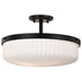 Semi Flush Mount Nuvo 60-8647 Solara - Semi Flush Mount - Matte Black Finish - Frosted Ribbed Glass Nuvo
