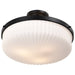 Semi Flush Mount Nuvo 60-8647 Solara - Semi Flush Mount - Matte Black Finish - Frosted Ribbed Glass Nuvo
