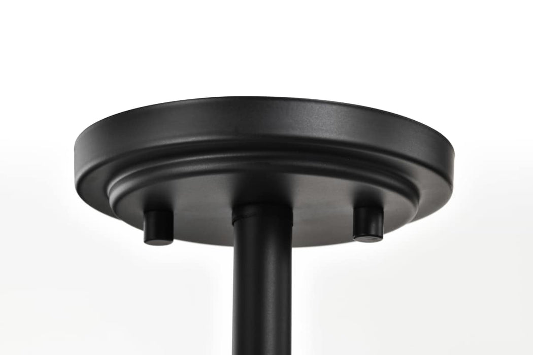 Semi Flush Mount Nuvo 60-8647 Solara - Semi Flush Mount - Matte Black Finish - Frosted Ribbed Glass Nuvo
