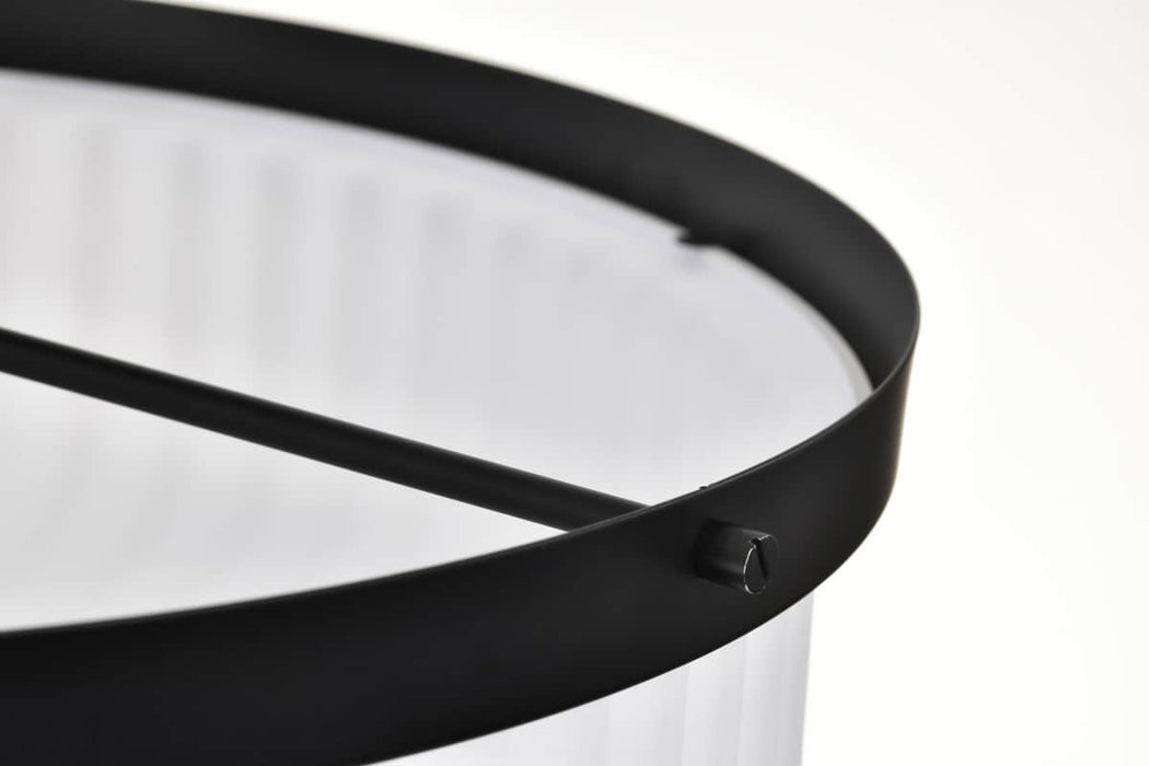 Semi Flush Mount Nuvo 60-8647 Solara - Semi Flush Mount - Matte Black Finish - Frosted Ribbed Glass Nuvo