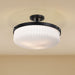 Semi Flush Mount Nuvo 60-8647 Solara - Semi Flush Mount - Matte Black Finish - Frosted Ribbed Glass Nuvo