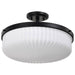 Semi Flush Mount Nuvo 60-8647 Solara - Semi Flush Mount - Matte Black Finish - Frosted Ribbed Glass Nuvo