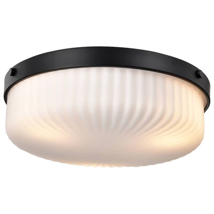 Flush Mount Nuvo 60-8648 Solara - Flush Mount - Matte Black Finish - Frosted Ribbed Glass Nuvo
