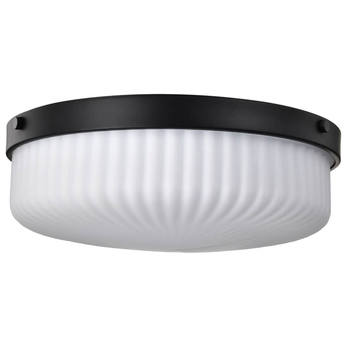 Flush Mount Nuvo 60-8648 Solara - Flush Mount - Matte Black Finish - Frosted Ribbed Glass Nuvo