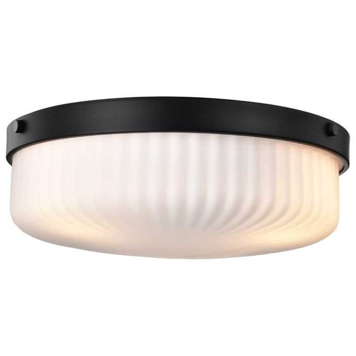 Flush Mount Nuvo 60-8648 Solara - Flush Mount - Matte Black Finish - Frosted Ribbed Glass Nuvo