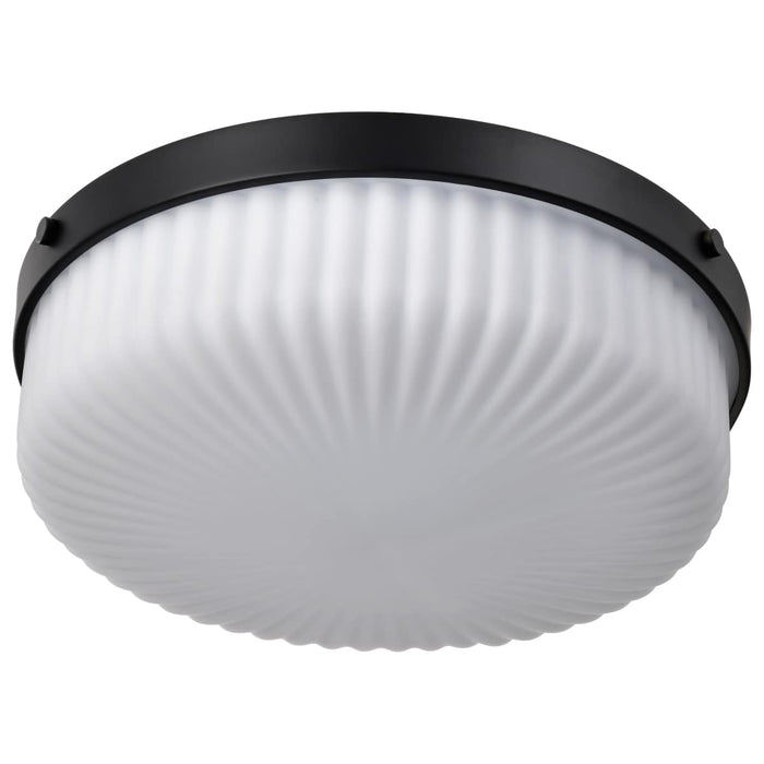 Flush Mount Nuvo 60-8648 Solara - Flush Mount - Matte Black Finish - Frosted Ribbed Glass Nuvo