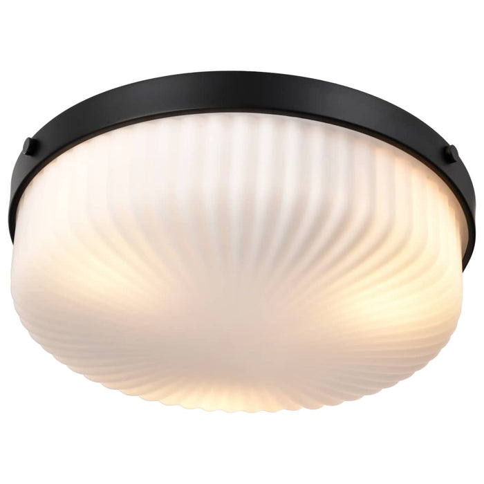 Flush Mount Nuvo 60-8648 Solara - Flush Mount - Matte Black Finish - Frosted Ribbed Glass Nuvo