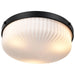 Flush Mount Nuvo 60-8648 Solara - Flush Mount - Matte Black Finish - Frosted Ribbed Glass Nuvo