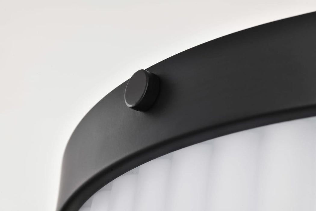 Flush Mount Nuvo 60-8648 Solara - Flush Mount - Matte Black Finish - Frosted Ribbed Glass Nuvo