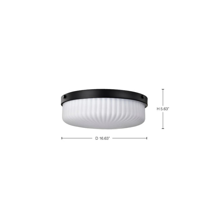 Flush Mount Nuvo 60-8648 Solara - Flush Mount - Matte Black Finish - Frosted Ribbed Glass Nuvo