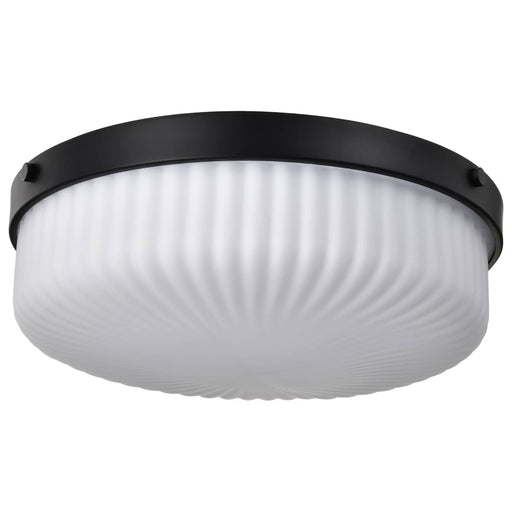 Flush Mount Nuvo 60-8648 Solara - Flush Mount - Matte Black Finish - Frosted Ribbed Glass Nuvo