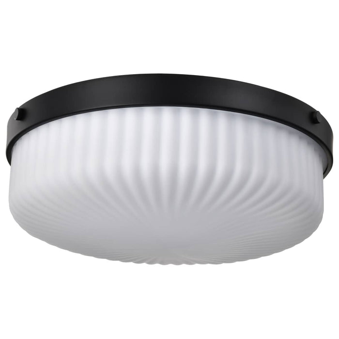 Flush Mount Nuvo 60-8648 Solara - Flush Mount - Matte Black Finish - Frosted Ribbed Glass Nuvo
