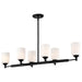 Island Pendant Nuvo 60-8649 Solara - 6 Light Island Pendant - Matte Black Finish - Frosted Ribbed Glass Nuvo