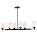 Island Pendant Nuvo 60-8649 Solara - 6 Light Island Pendant - Matte Black Finish - Frosted Ribbed Glass Nuvo