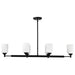Island Pendant Nuvo 60-8649 Solara - 6 Light Island Pendant - Matte Black Finish - Frosted Ribbed Glass Nuvo