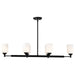 Island Pendant Nuvo 60-8649 Solara - 6 Light Island Pendant - Matte Black Finish - Frosted Ribbed Glass Nuvo