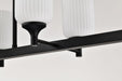 Island Pendant Nuvo 60-8649 Solara - 6 Light Island Pendant - Matte Black Finish - Frosted Ribbed Glass Nuvo