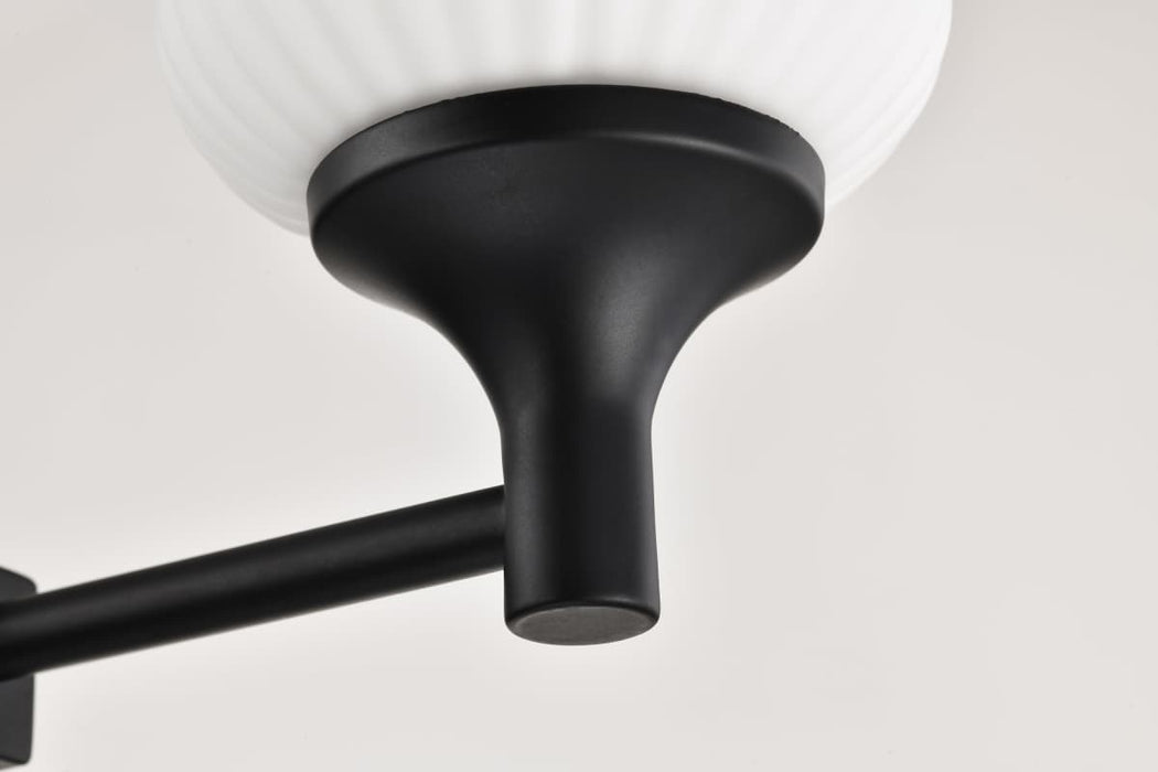 Island Pendant Nuvo 60-8649 Solara - 6 Light Island Pendant - Matte Black Finish - Frosted Ribbed Glass Nuvo
