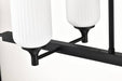Island Pendant Nuvo 60-8649 Solara - 6 Light Island Pendant - Matte Black Finish - Frosted Ribbed Glass Nuvo