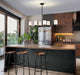 Island Pendant Nuvo 60-8649 Solara - 6 Light Island Pendant - Matte Black Finish - Frosted Ribbed Glass Nuvo