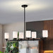 Island Pendant Nuvo 60-8649 Solara - 6 Light Island Pendant - Matte Black Finish - Frosted Ribbed Glass Nuvo