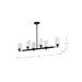 Island Pendant Nuvo 60-8649 Solara - 6 Light Island Pendant - Matte Black Finish - Frosted Ribbed Glass Nuvo