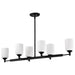 Island Pendant Nuvo 60-8649 Solara - 6 Light Island Pendant - Matte Black Finish - Frosted Ribbed Glass Nuvo