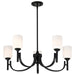 Chandelier Nuvo 60-8650 Solara - 5 Light Chandelier - Matte Black Finish - Frosted Ribbed Glass Nuvo