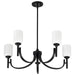 Chandelier Nuvo 60-8650 Solara - 5 Light Chandelier - Matte Black Finish - Frosted Ribbed Glass Nuvo