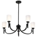 Chandelier Nuvo 60-8650 Solara - 5 Light Chandelier - Matte Black Finish - Frosted Ribbed Glass Nuvo