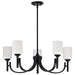 Chandelier Nuvo 60-8650 Solara - 5 Light Chandelier - Matte Black Finish - Frosted Ribbed Glass Nuvo