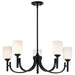 Chandelier Nuvo 60-8650 Solara - 5 Light Chandelier - Matte Black Finish - Frosted Ribbed Glass Nuvo